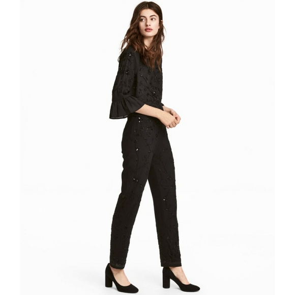 H&M| Beaded Embroidered Pants - Picture 1 of 14